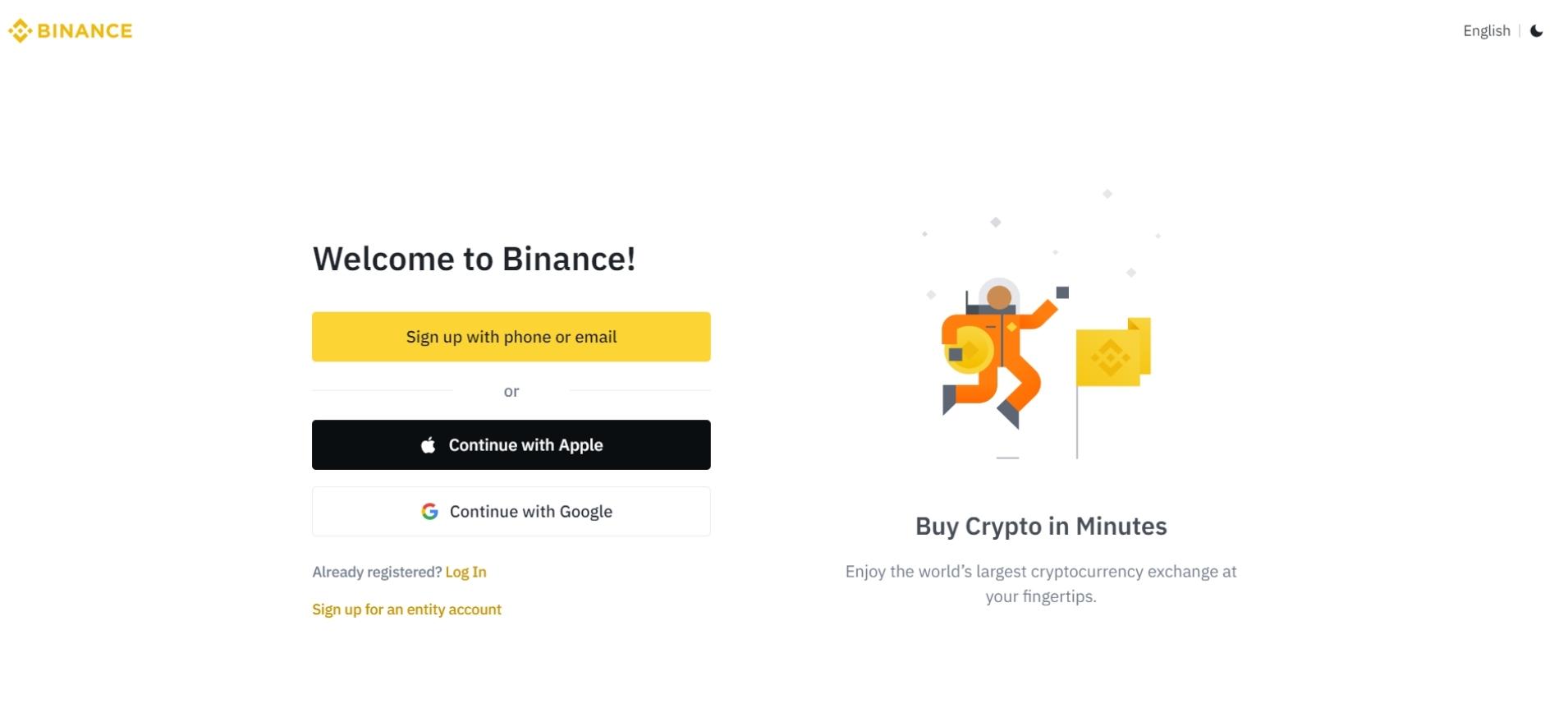 1. Binance Account erstellen