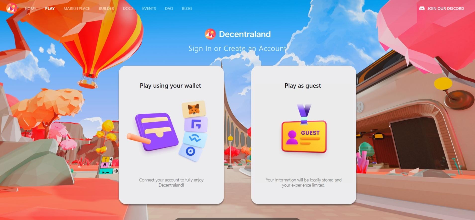 Decentraland Login