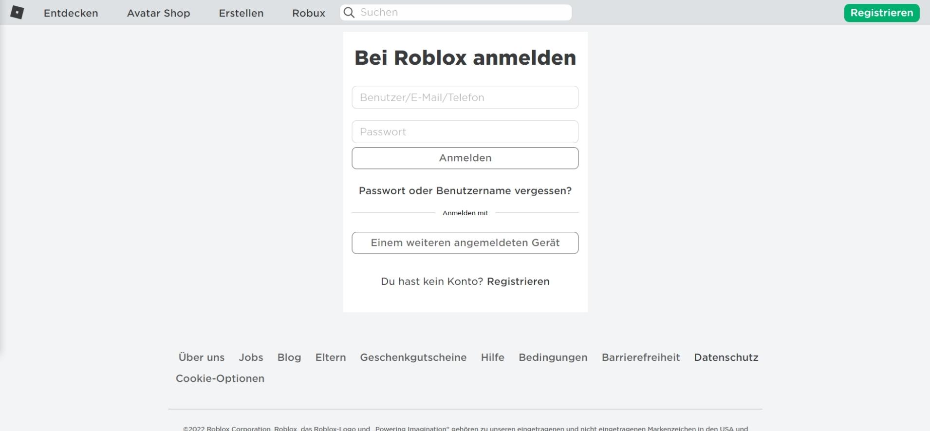 Roblox Login   So loggen Sie sich in Ihren Account ein