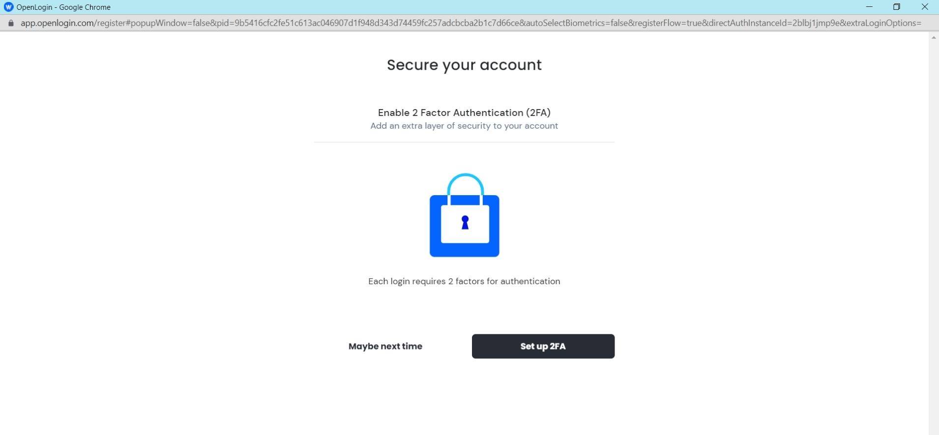 Voxels two factor authentication